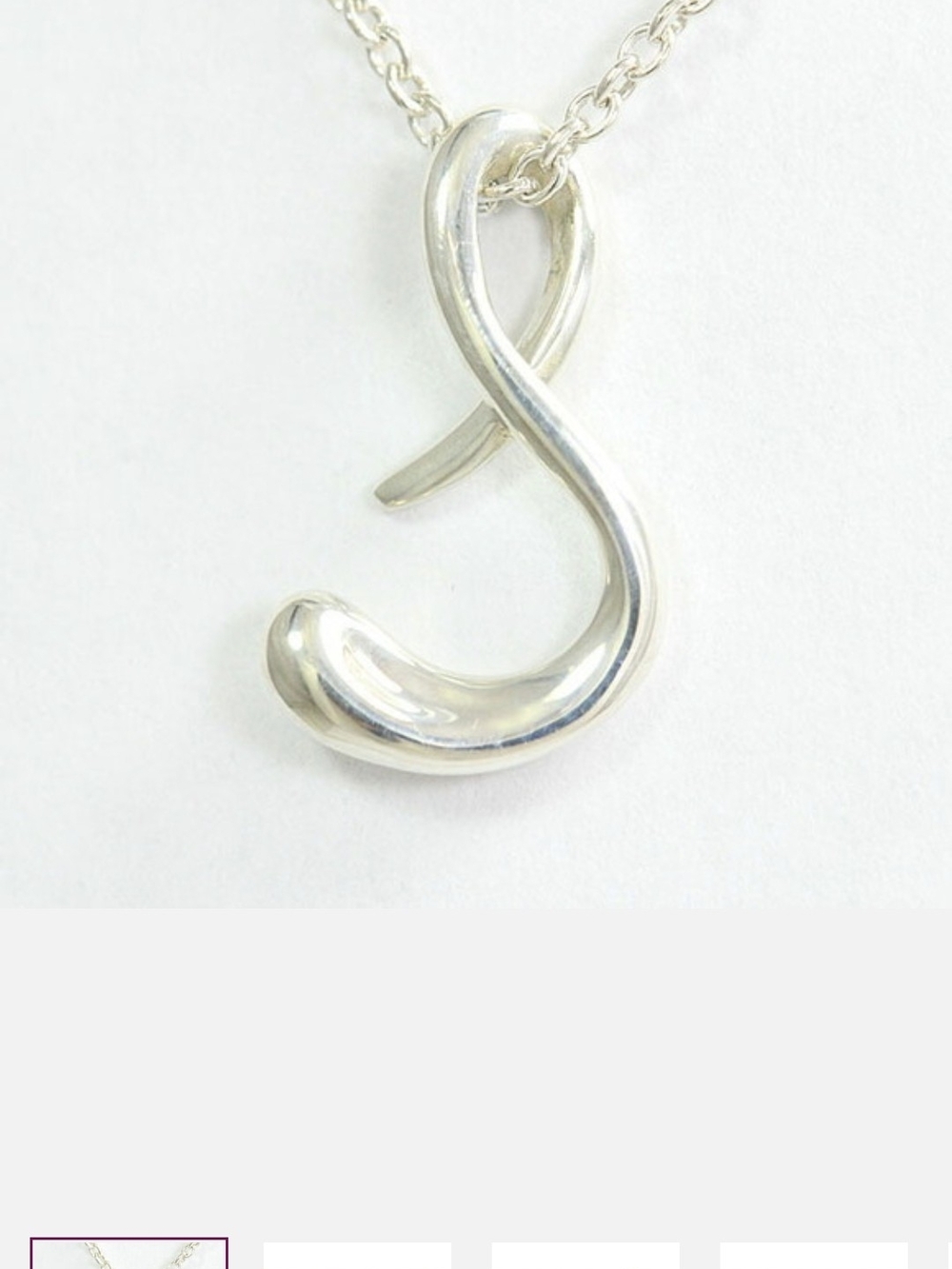 Authentic Tiffany & Co. x Elsa Peretti Large "S" Initial Retired Necklace 925 - Picture 10 of 11